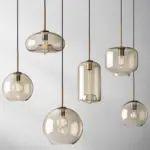 PendantLampCognacGlassModernMinimalist1 LightLightingForDiningTable Homeko3