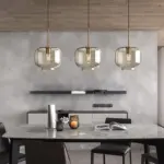 PendantLampCognacGlassModernMinimalist1 LightLightingForDiningTable Homeko4