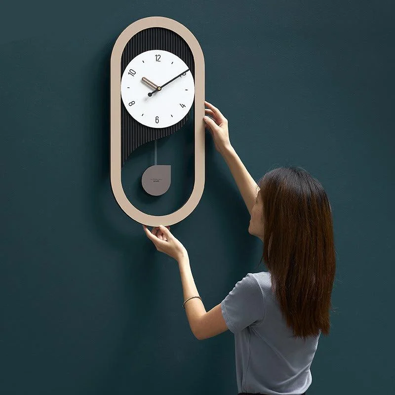 Pendulum Silent Long Wall Clock for Home Office -