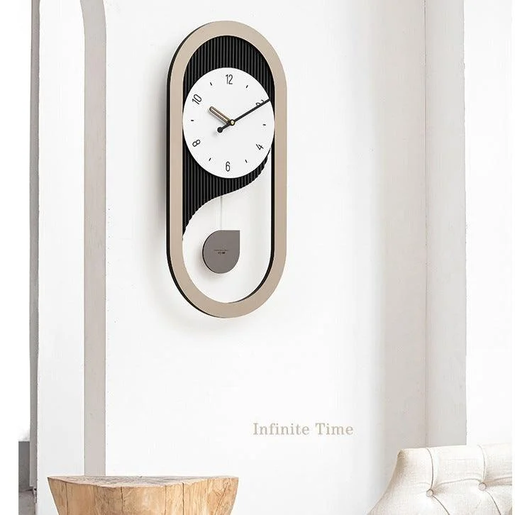 Pendulum Silent Long Wall Clock for Home Office -