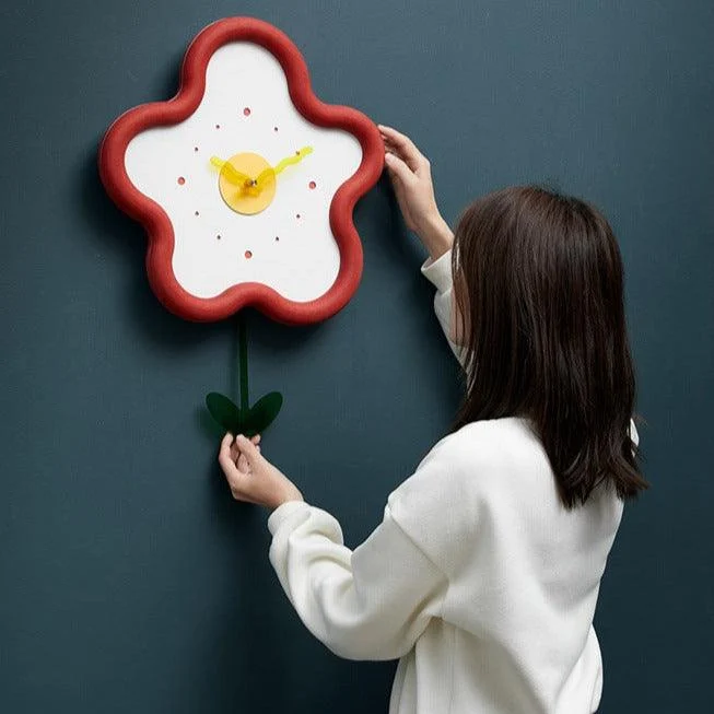 Pendulum Silent Wall Decorative Clock for Kids Bedroom -