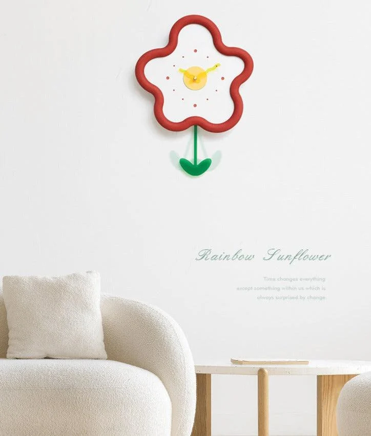 Pendulum Silent Wall Decorative Clock for Kids Bedroom -