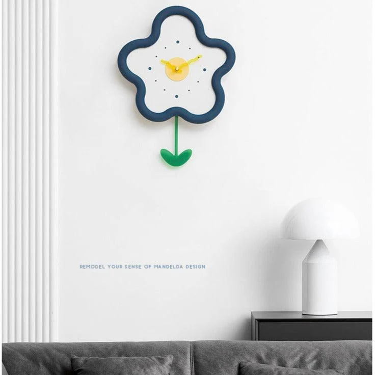 Pendulum Silent Wall Decorative Clock for Kids Bedroom -