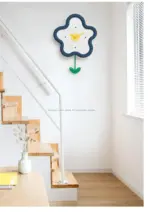 Pendulum Silent Wall Decorative Clock for Kids Bedroom