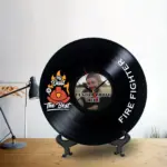 Personalized Gift for Firefighter Dad - Photo Lp Record Clock