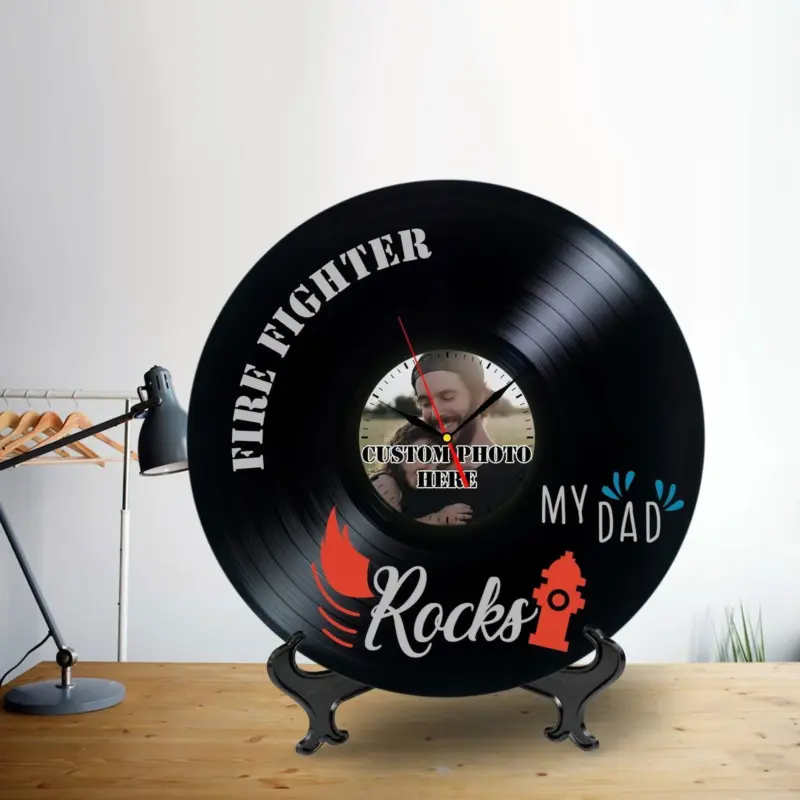 Personalized_Photo_Lp_Record_Clock_Gift_for_Firefighter_Dad_-_-4361084 Personalized Photo Lp Record Clock Gift for Firefighter Dad