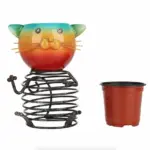 Piggy Cat Garden Plant Pot Whimsical Animal Decor