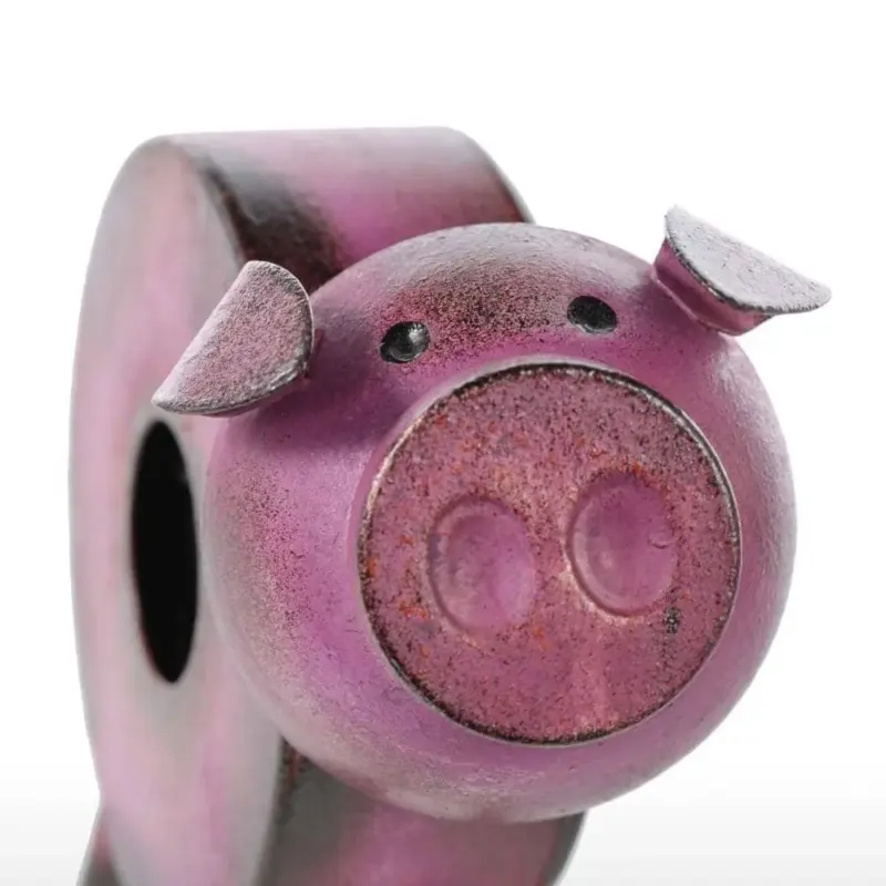 Piggy Metal Decor Table Clock Cute Quirky Home Decoration