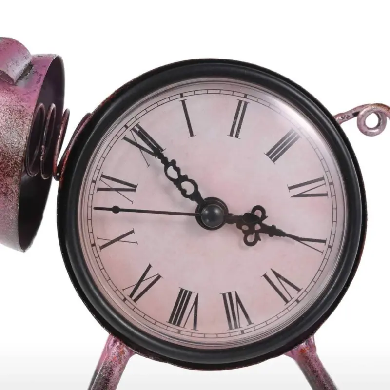 Piggy Metal Decor Table Clock Cute Quirky Home Decoration