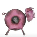 Piggy Metal Decor Table Clock Cute Quirky Home Decoration