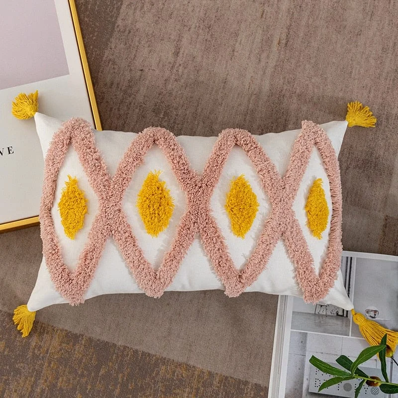 Pink Cushion Cover Ivory Pillow Cover 45x45cm 30x50cm Tassles Diamond Boho Style Home Decoration For Sofa 7ae8a0c7 D1e9 4f82 937a 65466e79da74