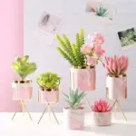 Pink Marble Pattern Pot Decorfaure