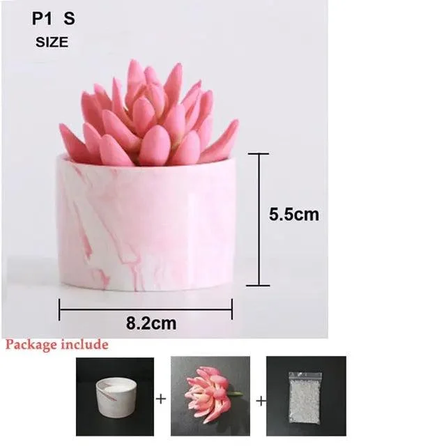 Pink Marble Pattern Pot Decorfaure 1685702106