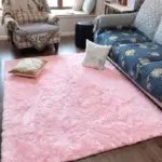 PinkGreyClassicCarpetShaggyRugsforChildrenSoftMatLivingRoom Homeko3