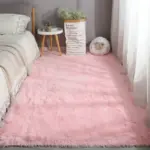 PinkGreyClassicCarpetShaggyRugsforChildrenSoftMatLivingRoom Homeko6