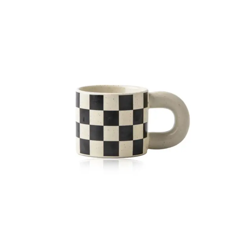 PlaidCheckerboardCeramicMug