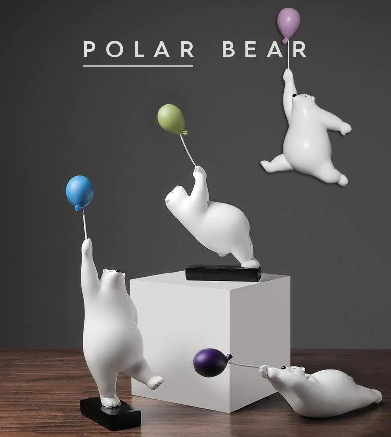 Polar Bear With Flying Balloon - Homeko