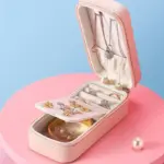Portable Small Jewelry Travel Storage Box Jewelry Organizer Display Storage Box Button Leather Universal Room Accessories d8450523 5592 4606 8e04 23877a82c394