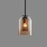 Post ModernDoubleGlassHangingPendantLights RustColor