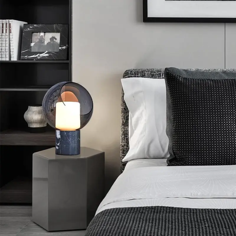 PostmodernGlassMarbleTableLamp