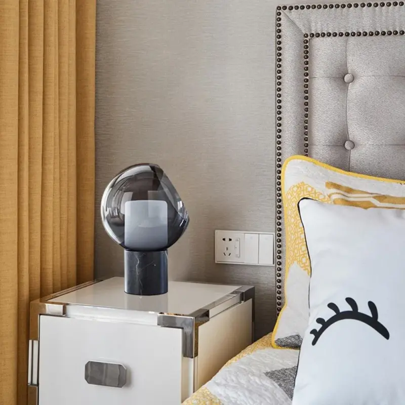 PostmodernGlassMarbleTableLamp