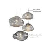 PremiumClearSmokyCloudGreyBlownGlassChandelierLightingHangingLampDecorative-Homeko6 PremiumClearSmokyCloudGreyBlownGlassChandelierLightingHangingLampDecorative Homeko6