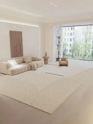 Premium Striped Clean Rug Carpet Soft Large Area Living Room Bedroom