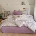 Purplebedsheetswithcuteroseprintduvetcoverinsoftpastelbedroom9 Purplebedsheetswithcuteroseprintduvetcoverinsoftpastelbedroom9