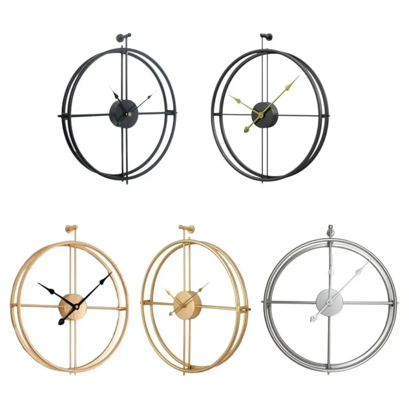 QZ1t50cm Wall Clock Retro Metal Wall Clocks Iron Round Large Outdoor Garden Home Office Living Room