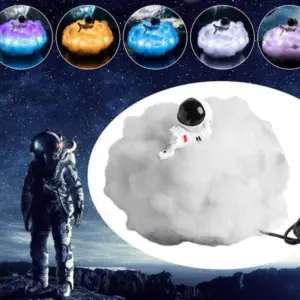 Rainbow Cloud Astronaut Lamp Night Light - ISTANBULLU LTD