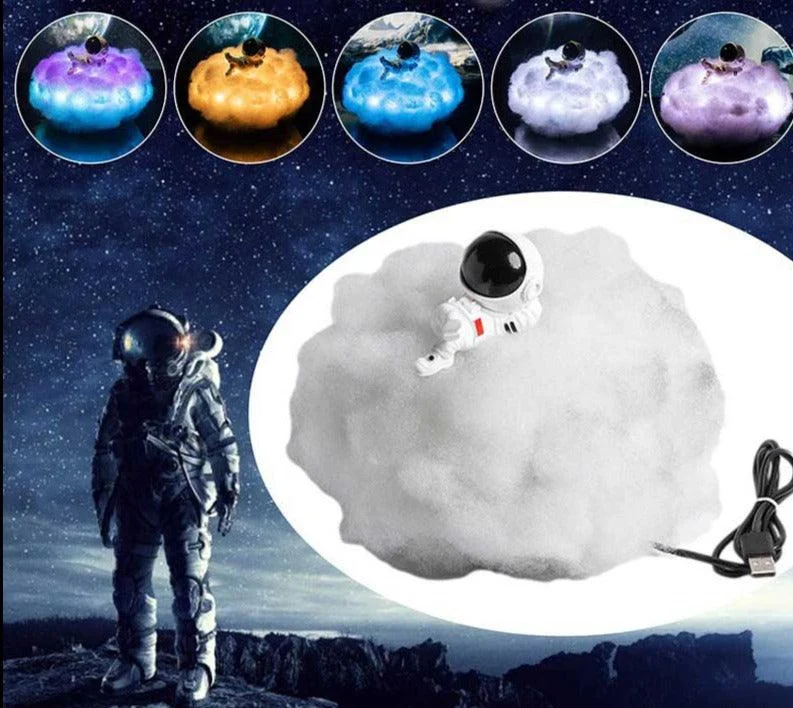 Rainbow Cloud Astronaut Lamp Night Light - ISTANBULLU LTD