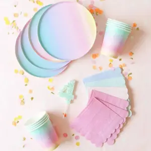 Rainbow Paper Tableware