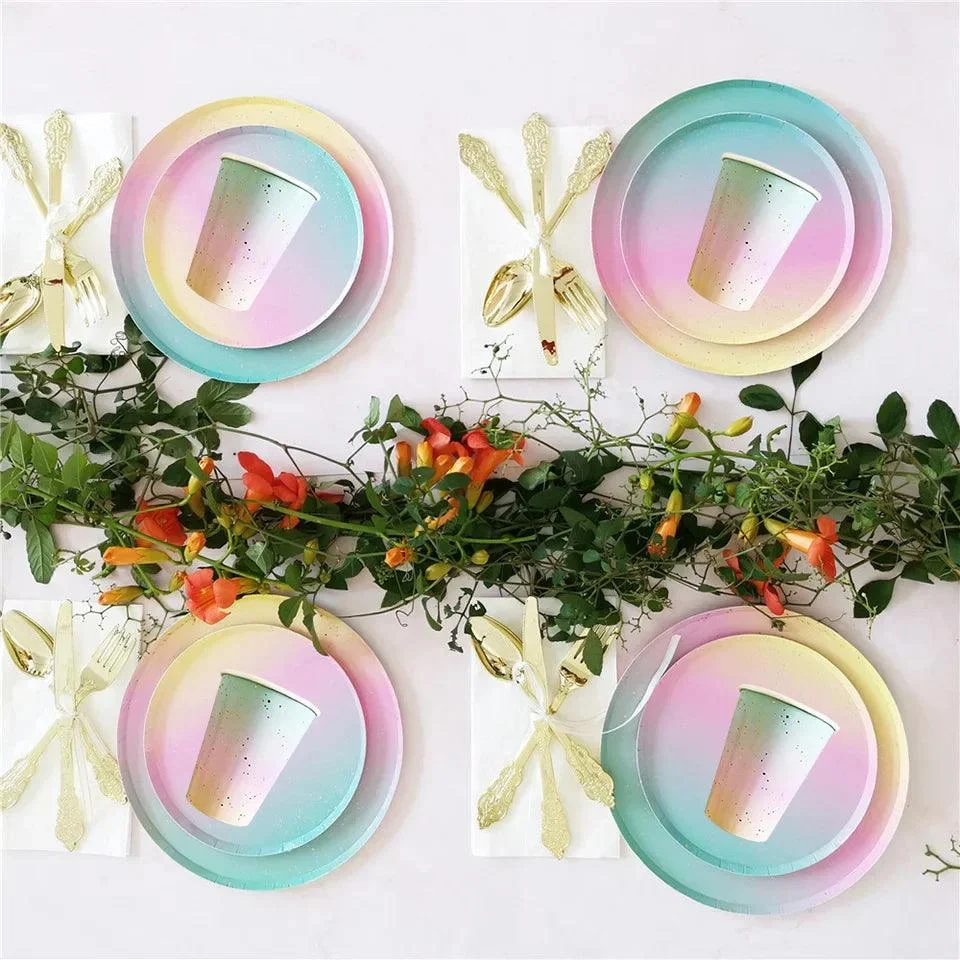 Rainbow Paper Tableware - Homeko