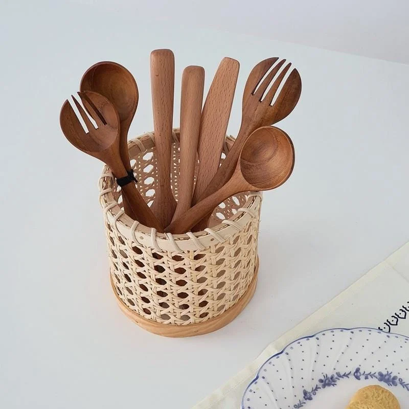 Rattan Chopsticks Storage Handmade Spoon Organizer Holder Pen Pencils Organization Vase Support Home Kitchen Table Decor 65784f37 De0f 4425 8dec 8aa8b732877c