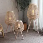 Rattan Floor Lamp Candelabra Patio Decorative Candle Holders Lantern Japanese Style Titular De La Vela Home 129bd800 4190 48c9 bf1d 24afffc205cb