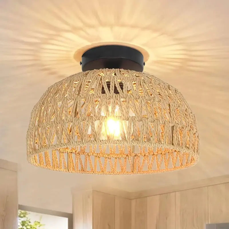 RattanPendantLightingChandelierHangingLampCeilingHandmadeHomeLivingDecor Homeko3