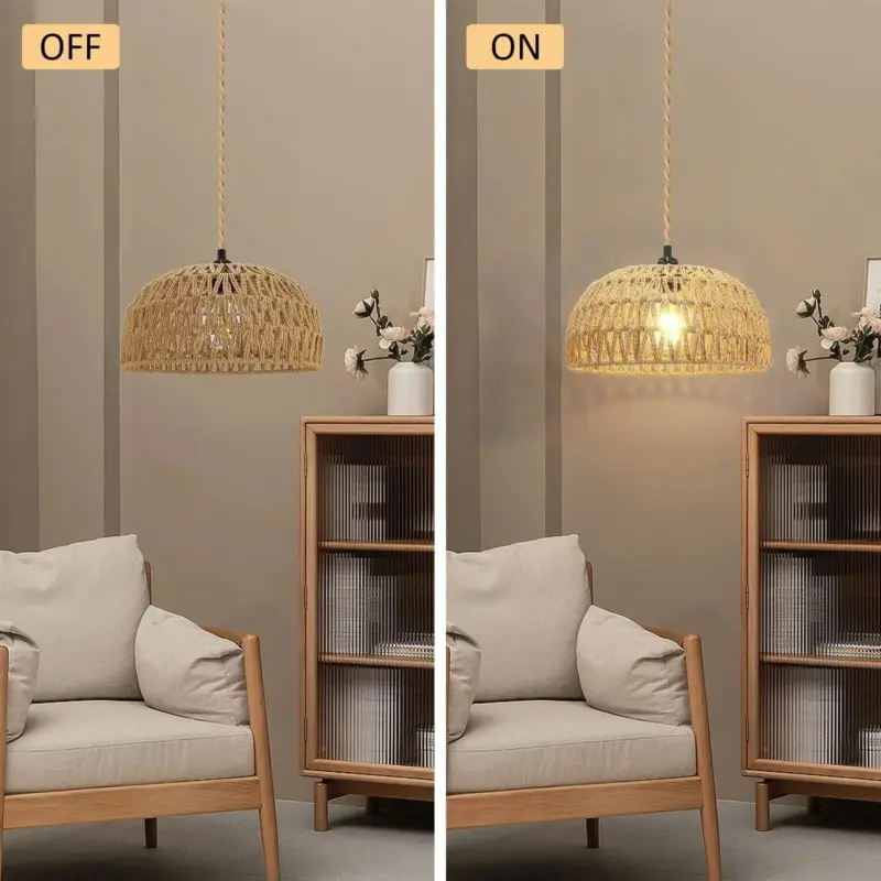 RattanPendantLightingChandelierHangingLampCeilingHandmadeHomeLivingDecor Homeko5