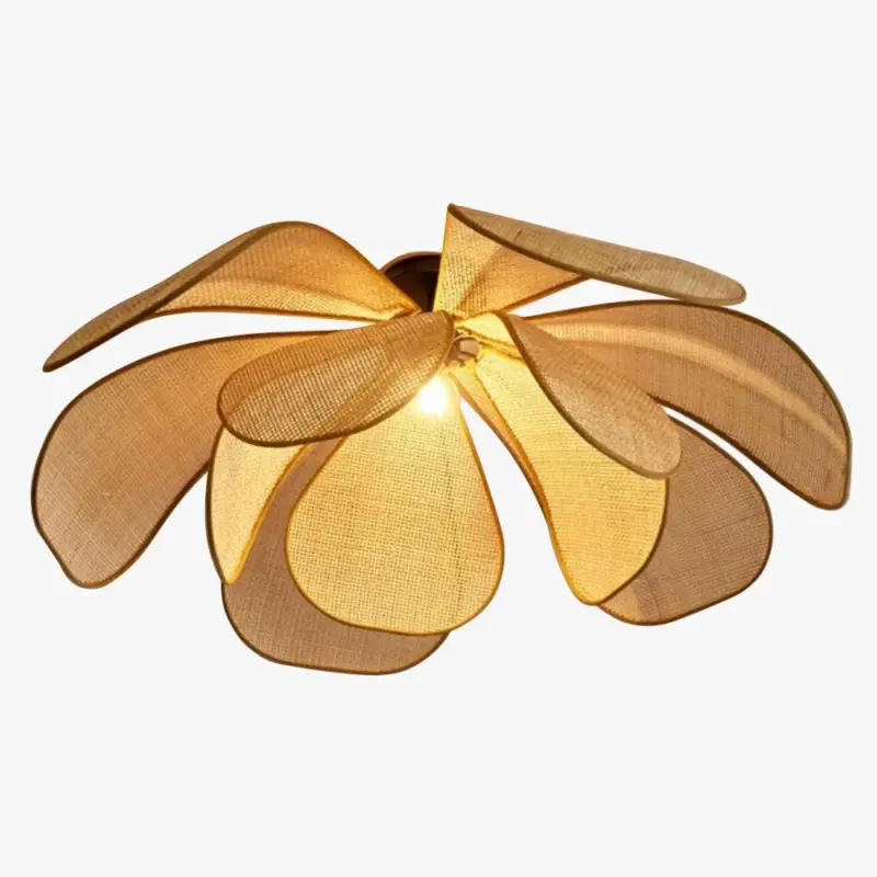 RattanPetalRusticLampShadePendantLight