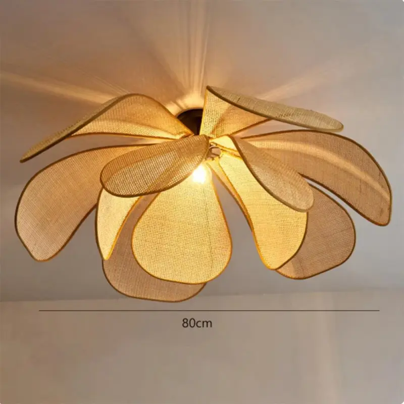 RattanPetalRusticLampShadePendantLight