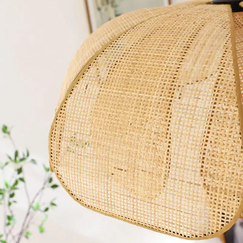 RattanPetalRusticLampShadePendantLight
