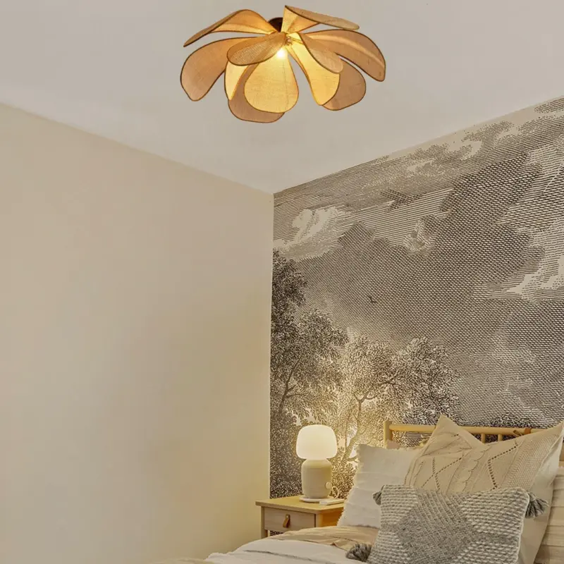RattanPetalRusticLamp