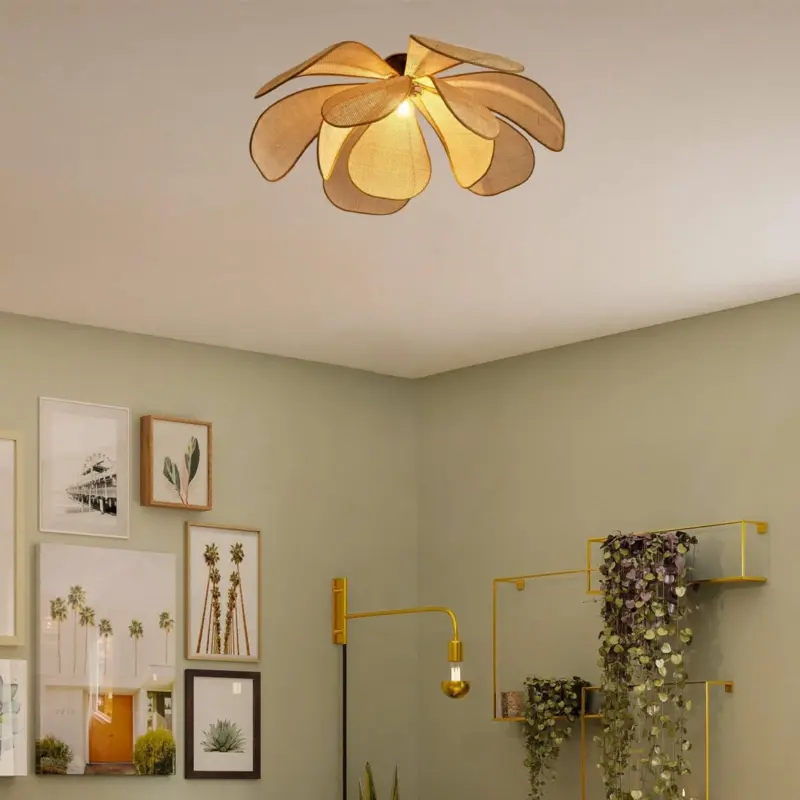 RattanPetalRusticLamp