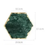 Real Emerald Marble Coaster with Gold Inlay Heat Resistant Decorfaure