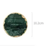 Real Emerald Marble Coaster with Gold Inlay Heat Resistant Decorfaure