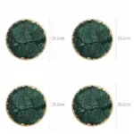 Real Emerald Marble Coaster with Gold Inlay Heat Resistant Decorfaure