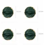 Real Emerald Marble Coaster with Gold Inlay Heat Resistant Decorfaure