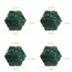 Real Emerald Marble Coaster with Gold Inlay Heat Resistant Decorfaure