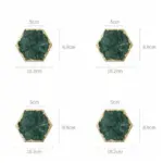 Real Emerald Marble Coaster with Gold Inlay Heat Resistant Decorfaure