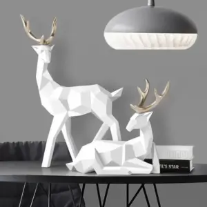 Reindeer Statue Ornament (Set of 2)