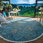 RelaxBohoTasselEuropeanRoundRugsLivingRoomCarpetsDecorationMachineWashable Homeko1